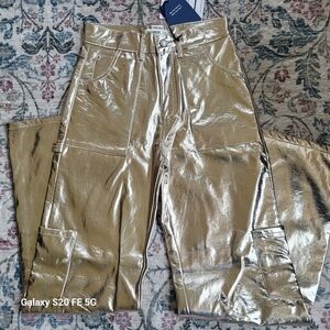Pull&Bear Metallic Gold Pants